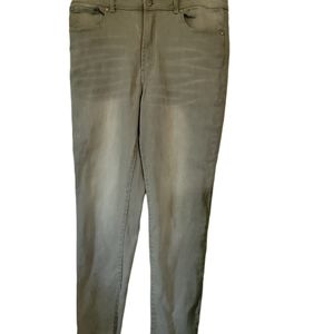 Versona Jeans Boho Distressed Unhemed Gray Denim Pant Sz 12